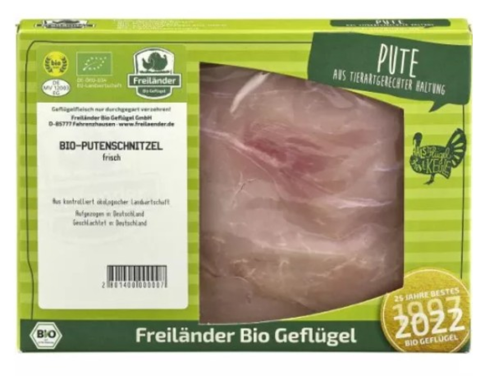 Frisches Putenschnitzel, 2 St. ca. 350g, Schale