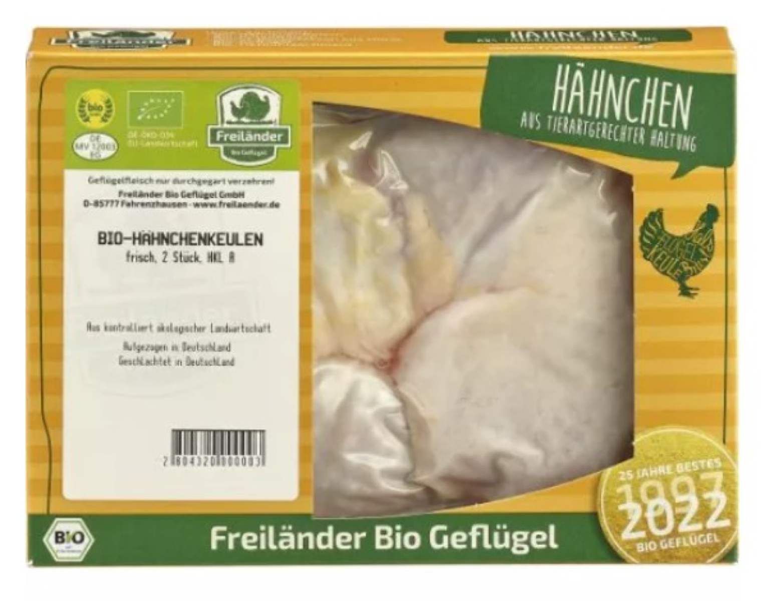 Frische Hähnchenkeulen 2 St. ca. 600g, Schale