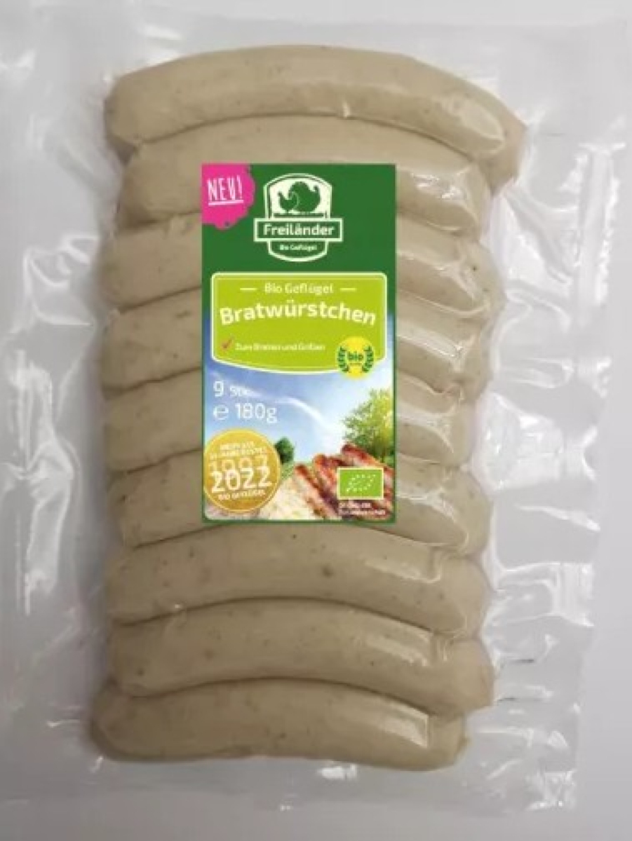 Frische Geflügelrostbratwürstchen  9 Stk  180g