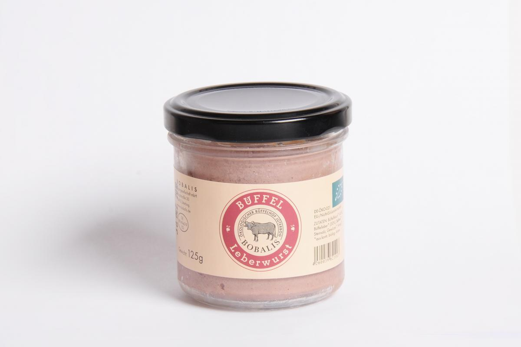 Apfel Zwiebel Büffelleberwurst im Glas 125g