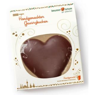 Gewürzkuchen Herz Zartbitter verpackt, vegan