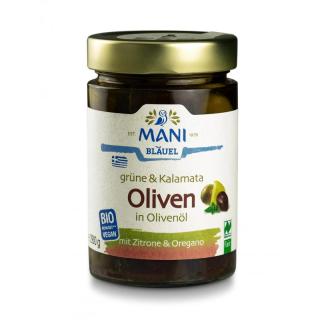 Mani Grüne & Kalamata Oliven in Olivenöl, 280g