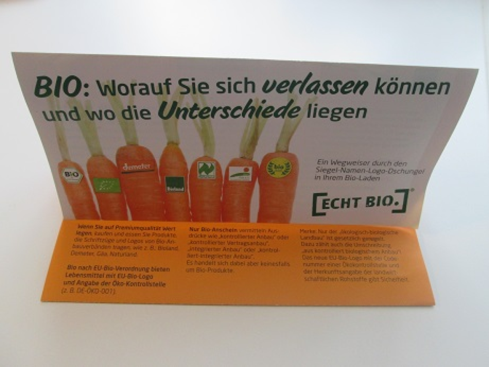 Flyer " Wegweiser durch die Bio-Logos"