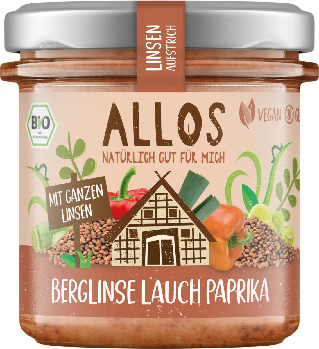 ALO Linsen Aufstrich Berglinse Lauch Paprika  140g