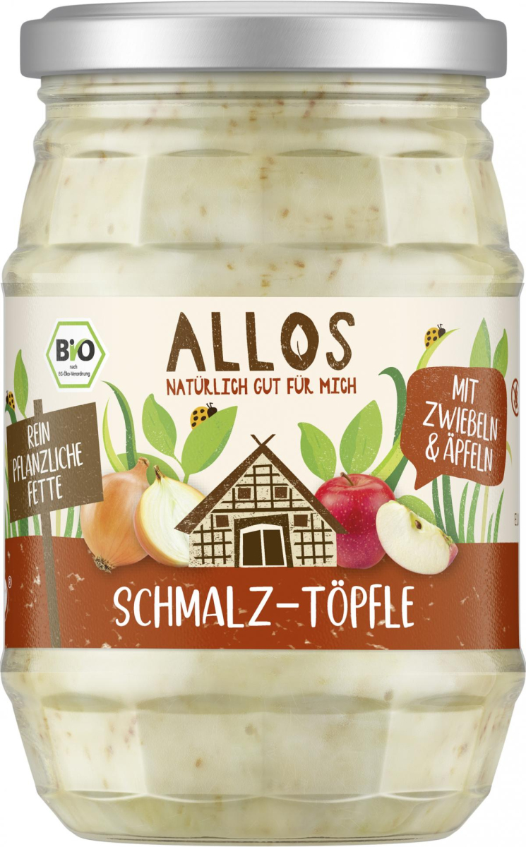 Schmalz-Töpfle mit Zwiebeln und Äpfeln  250g groß