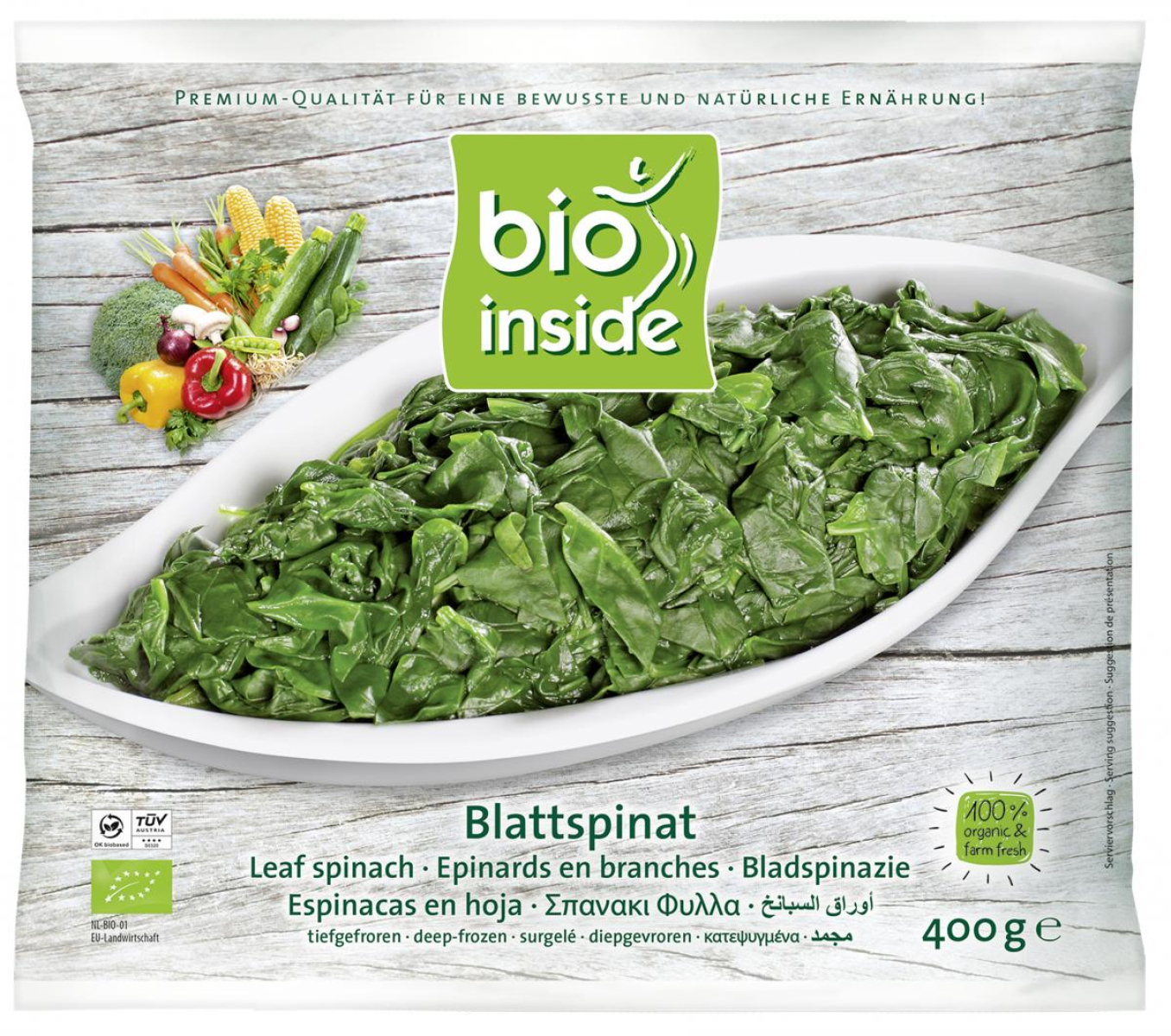 TK Bio Blattspinat im Beutel 400g
