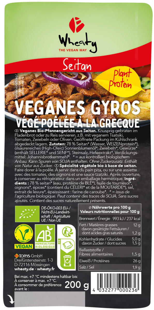 WHEATY Veganes Gyros  200g