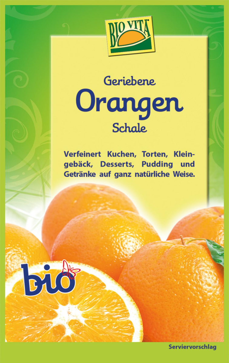Geriebene Orangenschale bio