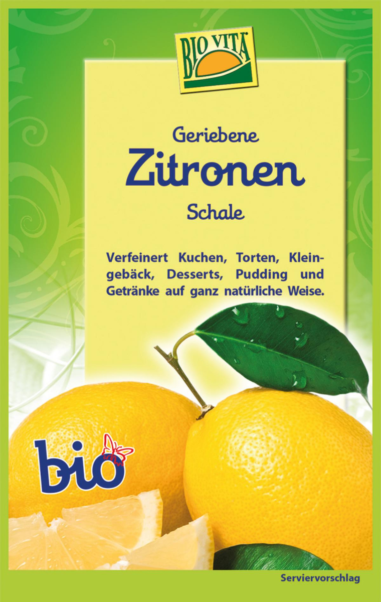 Geriebene Zitronenschale bio