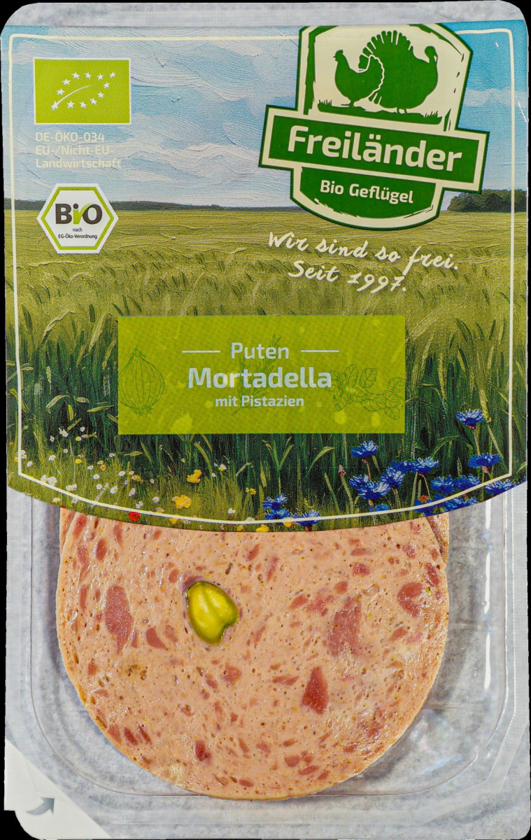 Puten-Mortadella mit Pistazien, frisch, 80g