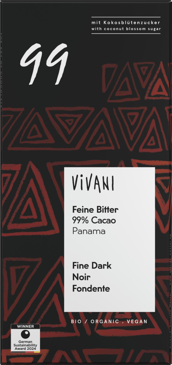 Feine Bitter Schokolade 99% Cacao 80g