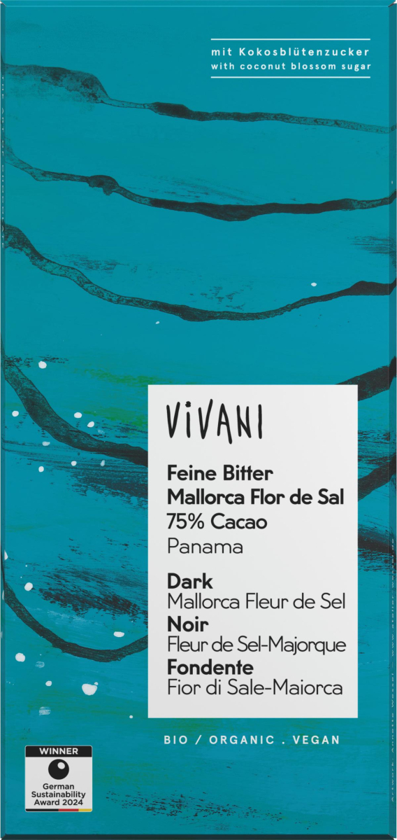 Feine Bitter Mallorca Flor de Sal 75% Panama  80g
