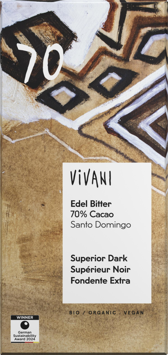 Edelbitter Schokolade 70% Santo Domingo  100g