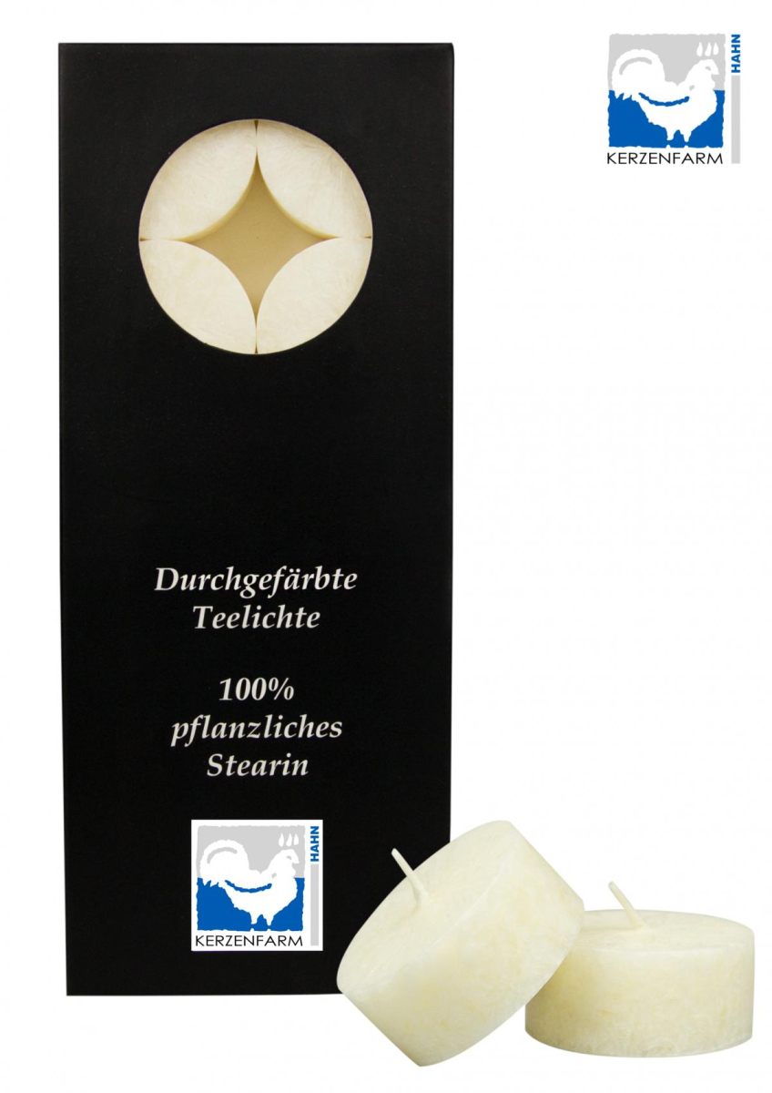 Stearin Teelichte 10er Pack elfenbein