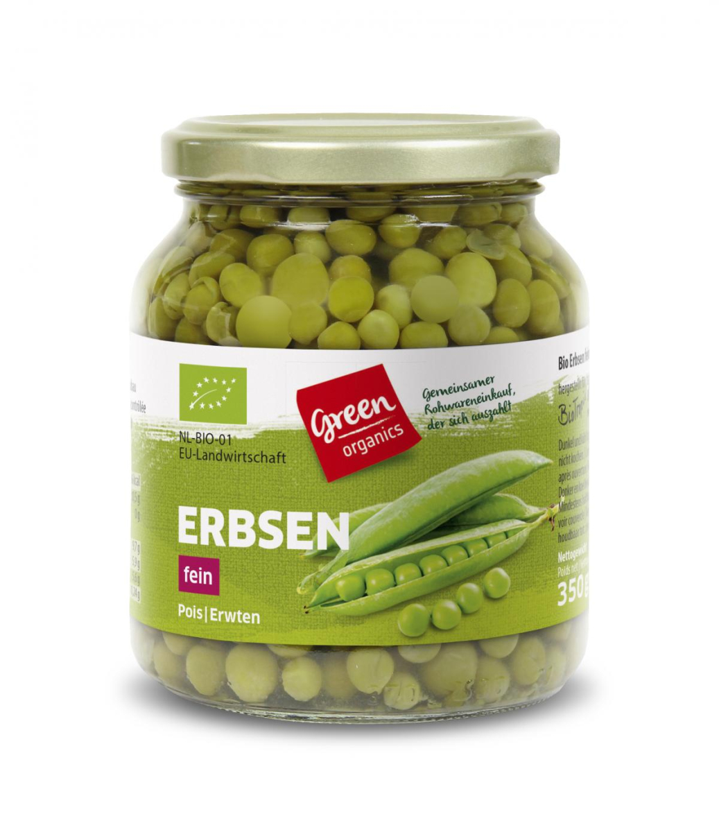 GREEN Erbsen, fein, kleines Glas