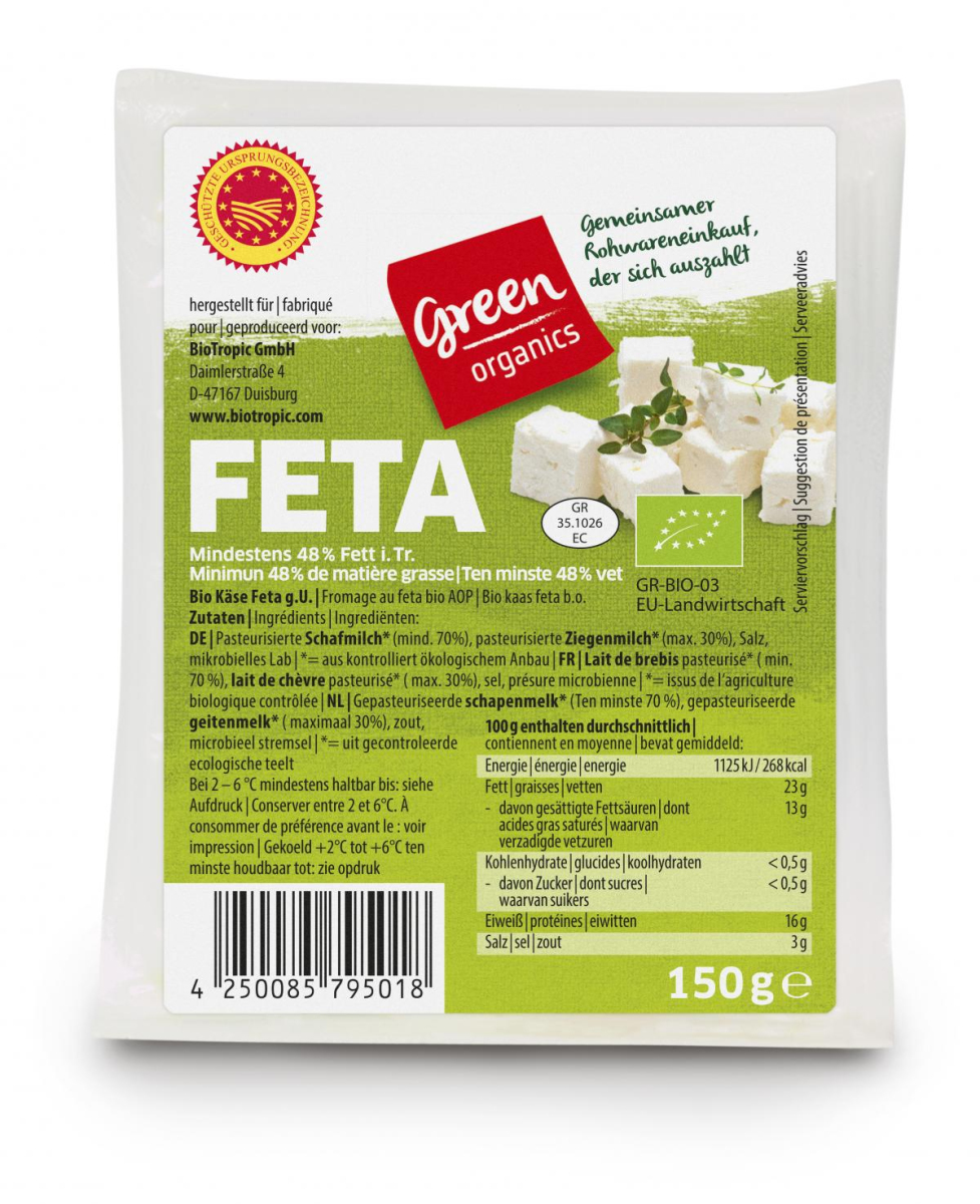 GREEN griechischer Feta  150g (Schaf/Ziege)