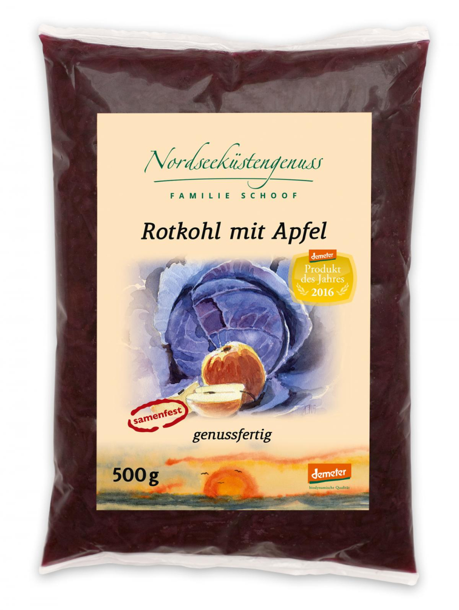 Demeter Apfel-Rotkohl im 500 g-Beutel