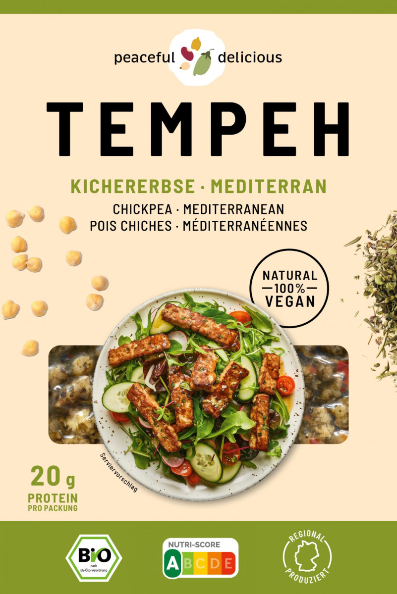 Tempeh Block Kichererbsen Mediterran  200g