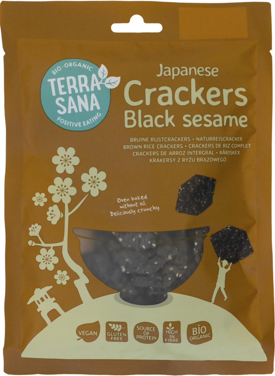 Naturreiscräcker mit schwarzem Sesam  60g