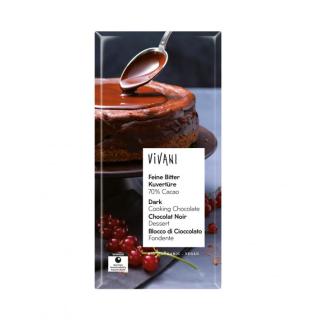 Kuvertüre, bitter 70% Cacao,  200g Tafel