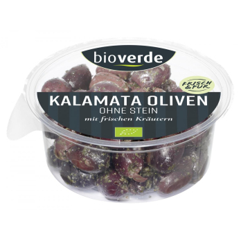 ISA Schwarze Kalamata Oliven, o. Stein, gekräutert  150g