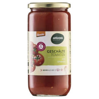 Geschälte Tomaten im Glas 660g Glas, Demeter