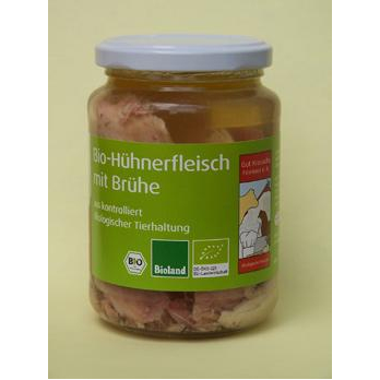 Hühnerfleisch m. Brühe 320g, 90g Fleisch